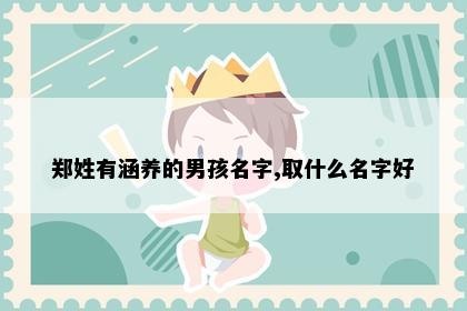 郑姓有涵养的男孩名字,取什么名字好