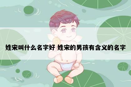 姓宋叫什么名字好 姓宋的男孩有含义的名字